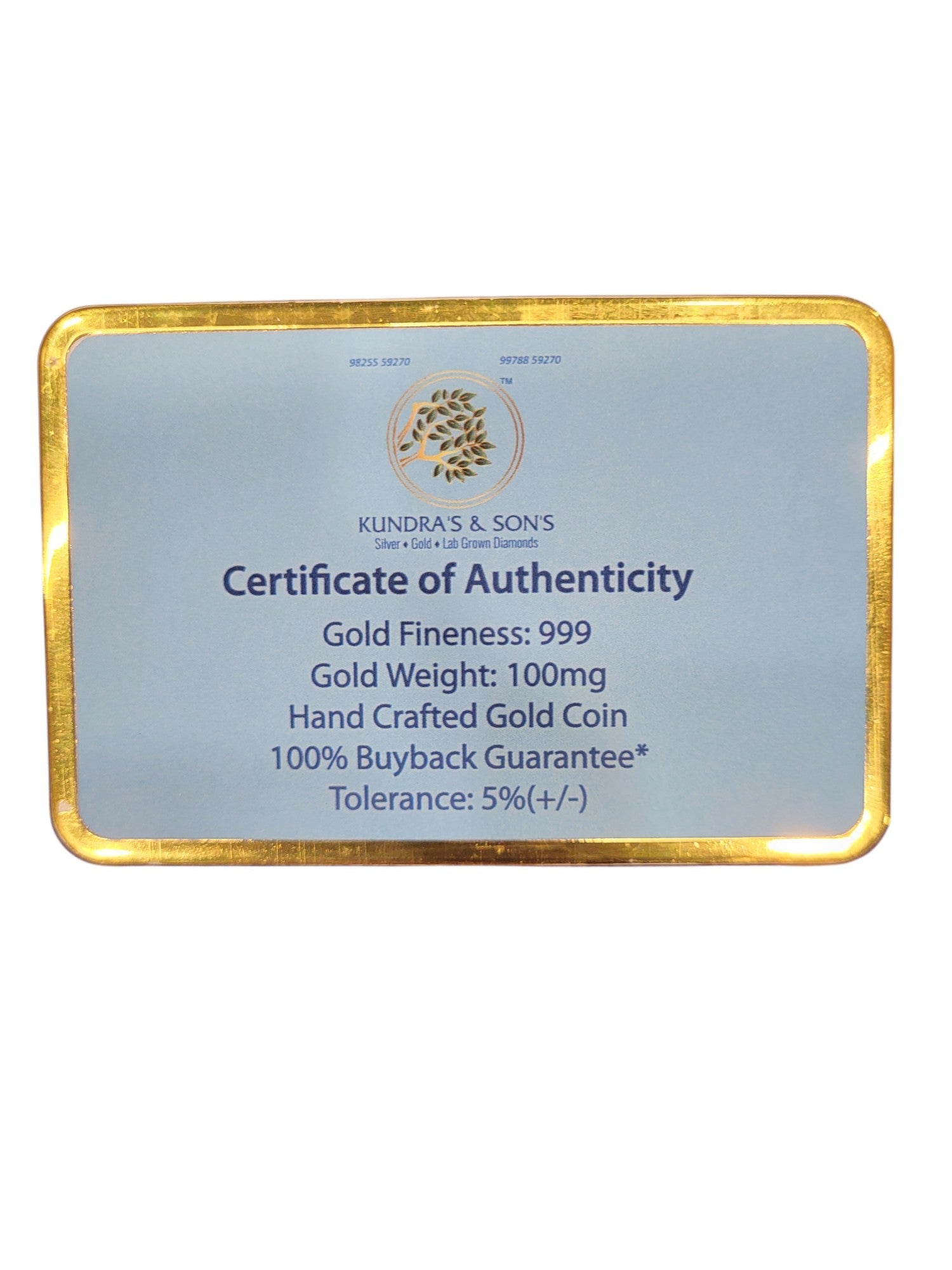 GOLD COIN 100MG GANESH WITH DESIGNER CARD (1)