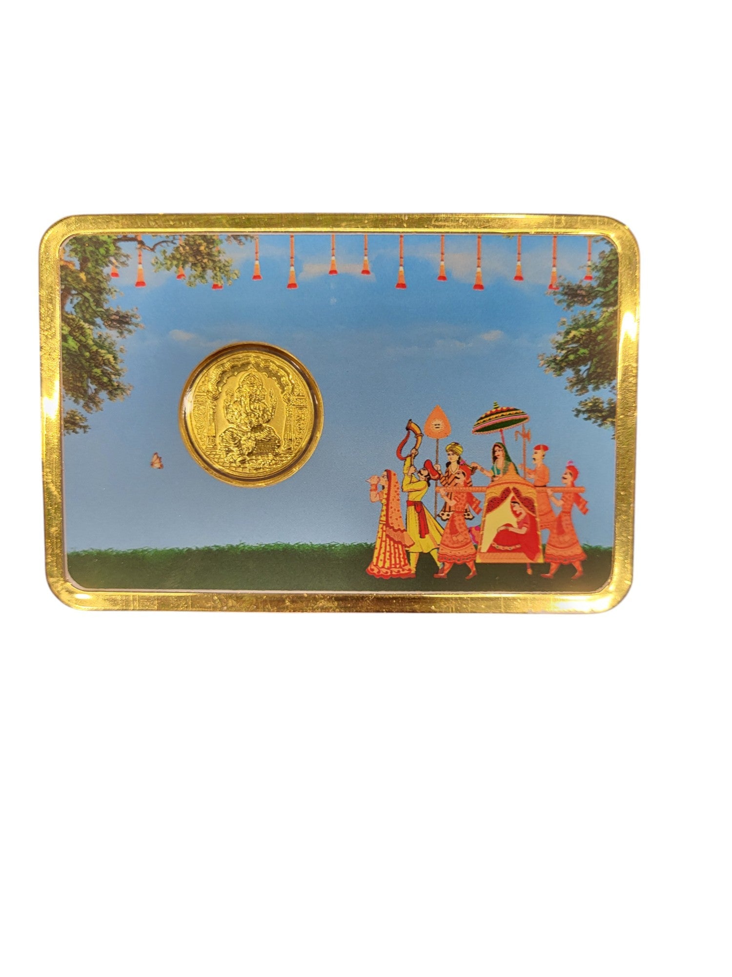 GOLD COIN 100MG GANESH WITH DESIGNER CARD (1)