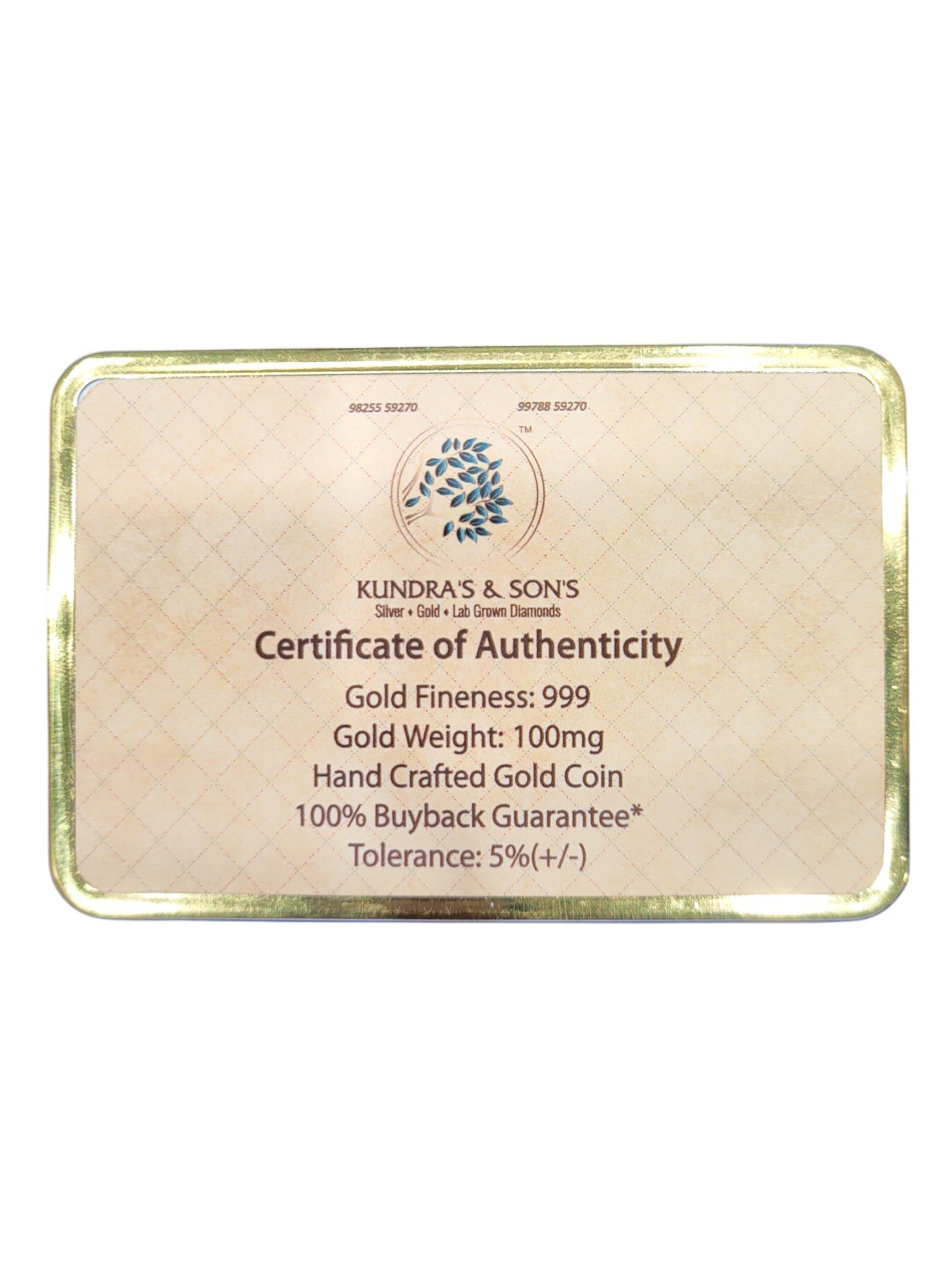 GOLD COIN 100MG GANESH WITH DESIGNER CARD (2)