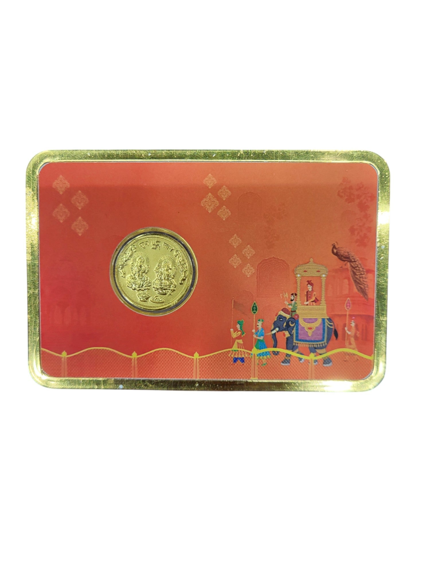 GOLD COIN 100MG GANESH LAXMI WITH DESIGNER CARD