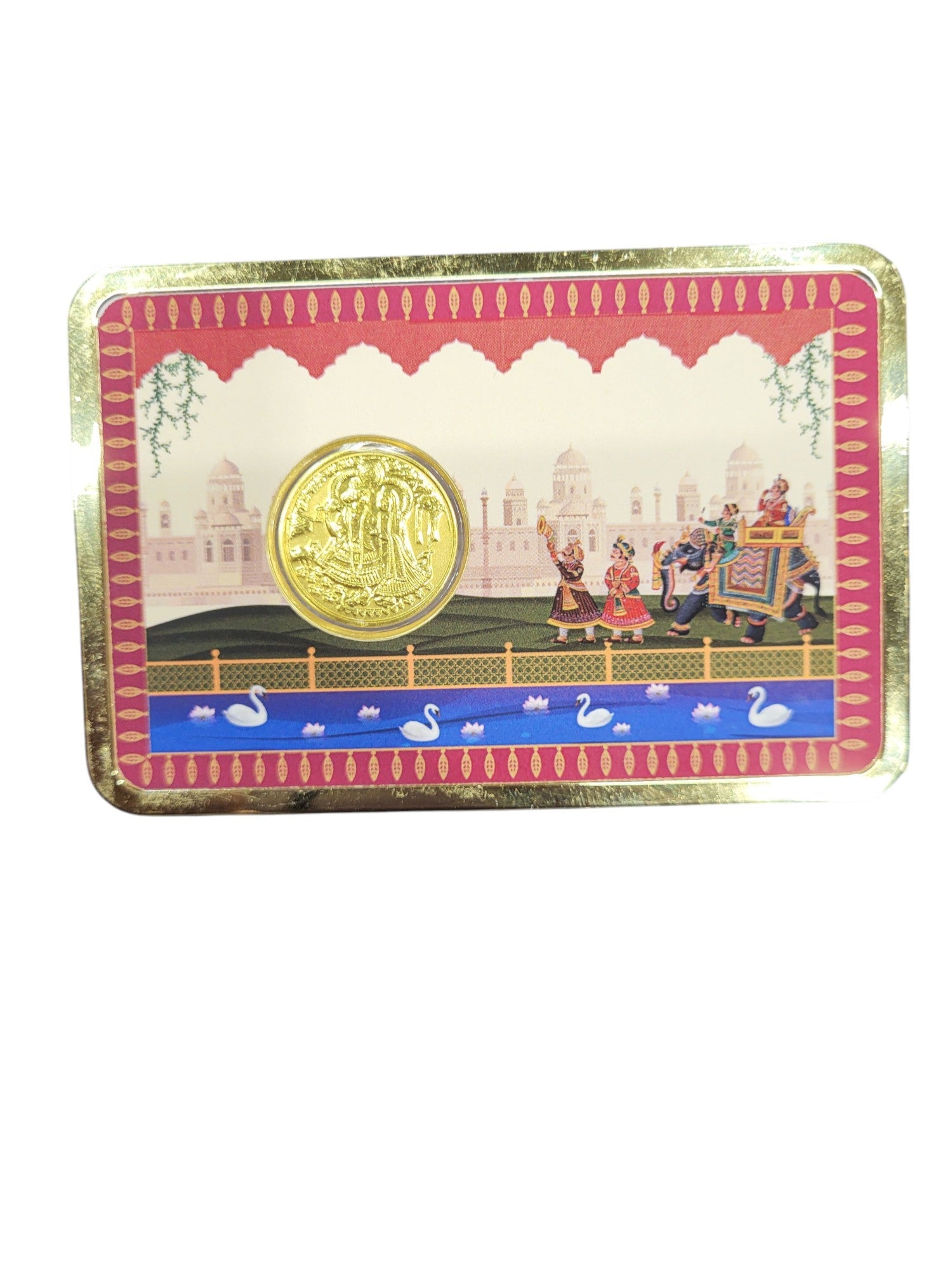 GOLD COIN 100MG RADHA KRISHNA WITH DESIGNER CARD (1)