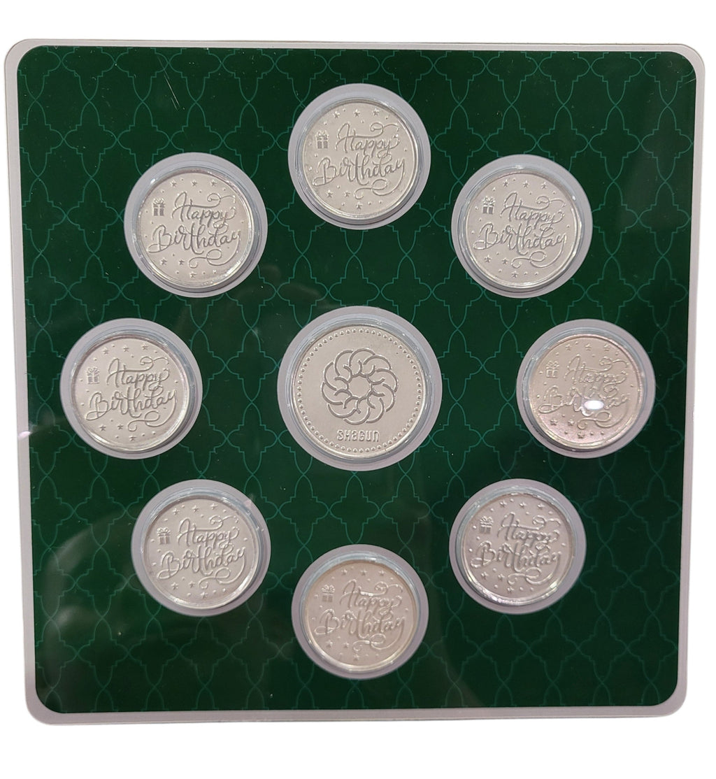 MUSICAL BOX- HPY BRDY - WH/GREEN WITH SILVER COIN HAPPY BIRTHDAY - GREEN 10 GM (HBX8 + RSX1)
